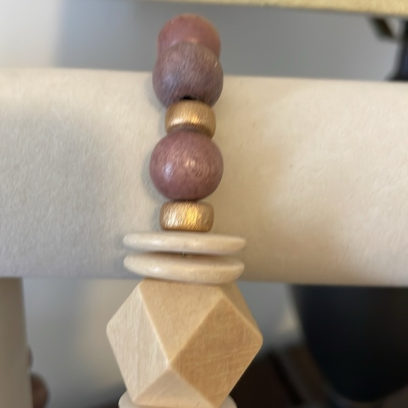 Carolina Strung “The Amy” Wooden Beaded Statement Necklace - Picture 7 of 9